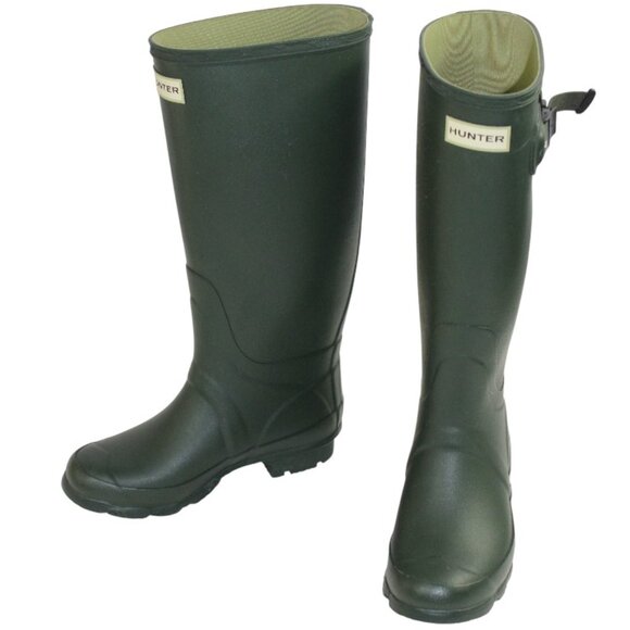 Hunter Field Huntress Dark Olive Tall Wellington Rain Snow Boot, Size 5 - Picture 4 of 10